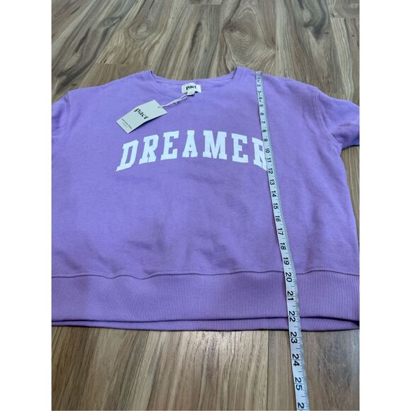 Pact NWT Organic Sweatshirt Women’s Purple Pullover Dreamer Crewneck Crop Sz M - Picture 7 of 7